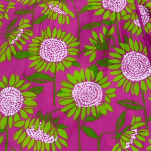 Lilly Pulitzer Sunflower lady bug reversible A-Line wrap Skirt Pink/Green 14 - Picture 8 of 10